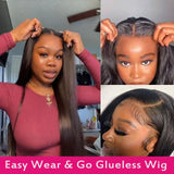 26inch Straight Wear And Go Glueless Human Hair Ready To Wear 4x4 Pre Cut Lace Closure Wig Brazilian Remy Hair Wigs for Women