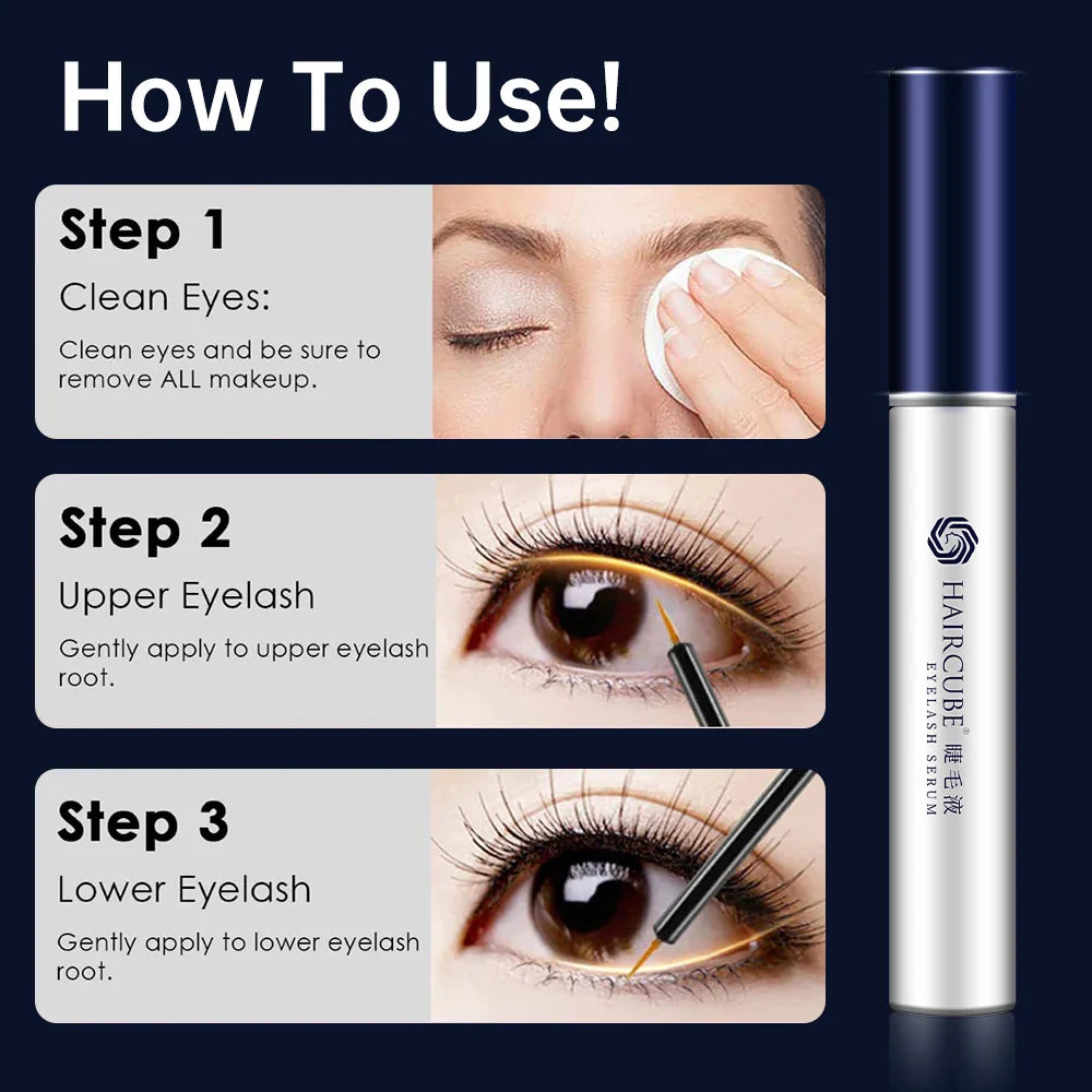 HAIRCUBE Eyelash Growth Serum Products Fast Eyelashes Essence Liquid Lengthening Thicker Lashes Treatment Serum Lash Eye Care