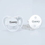 MIYOCAR personalized silver bling pacifier and full silver pacifier clip BPA free dummy unique design gift baby shower