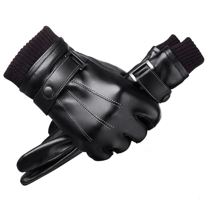 Winter Gloves For Men Leather Gloves Tactical Touchscreen Fleece Keep Warm Waterproof Driving Male Snowboard Outdoor Sport Glove