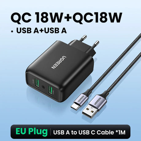 Ugreen USB Quick Charge 3.0 QC 18W USB Charger QC3.0 Fast Wall Charger Mobile Phone Charger for Samsung s10 Huawei Xiaomi iPhone