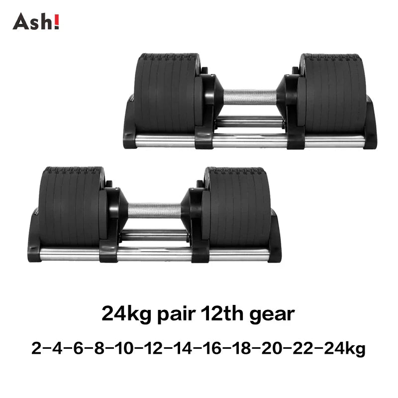 Adjustable Dumbbell Pair 2kg(5lb) or 4kg(9lb) Increase Max 45kg(100lb) Home Fitness OEM Dumbbells