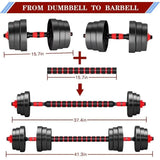 Adjustable-Dumbbells-Sets, Free Weights-Dumbbells Set of 2 Convertible To Barbell A Pair of Lightweight for Home Gym