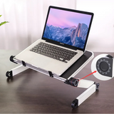 Adjustable Folding Laptop Desk Portable for Bed Table Notebook Cooler Fan Stand Multifunctional Computer Table Lap Office Desk