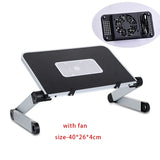 Adjustable Folding Laptop Desk Portable for Bed Table Notebook Cooler Fan Stand Multifunctional Computer Table Lap Office Desk