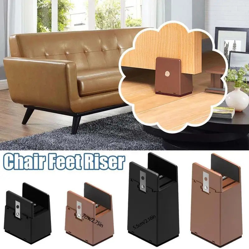 Adjustable Furniture Feet Riser Strong Bearing Capacity Chair Legs Sofa Tables  Bed Elevation Blocks household accessories 4pcs