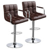 Adjustable Modern Faux Leather Bar Stools with Swivel, Set of 2,