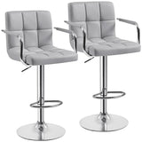 Adjustable Modern Faux Leather Bar Stools with Swivel, Set of 2,