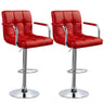 Adjustable Modern Faux Leather Bar Stools with Swivel, Set of 2,