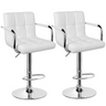 Adjustable Modern Faux Leather Bar Stools with Swivel, Set of 2,