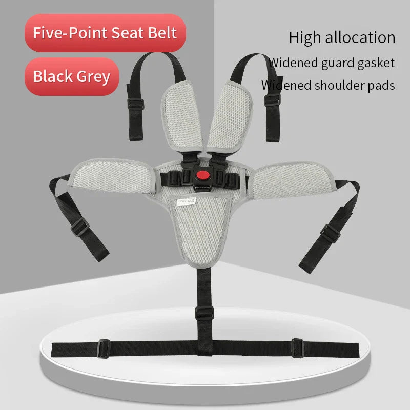 Adjustable five-point baby seat belt stroller stroller high chair dining chair child baby seat belt fixed belt seat belt