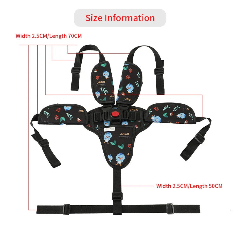 Adjustable five-point baby seat belt stroller stroller high chair dining chair child baby seat belt fixed belt seat belt