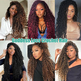 Goddess Locs Crochet Hair Curly Ends Synthetic Faux Locs Braids for Women Ombre Dreadlocks Pre-looped Braiding Hair Extensions