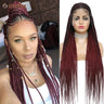 36" 13x8 Lace Front Wigs Knotless Braided Wigs For Women Straight Cornrow Braids Wig Hand-Braided Synthetic Lace Frontal Wig