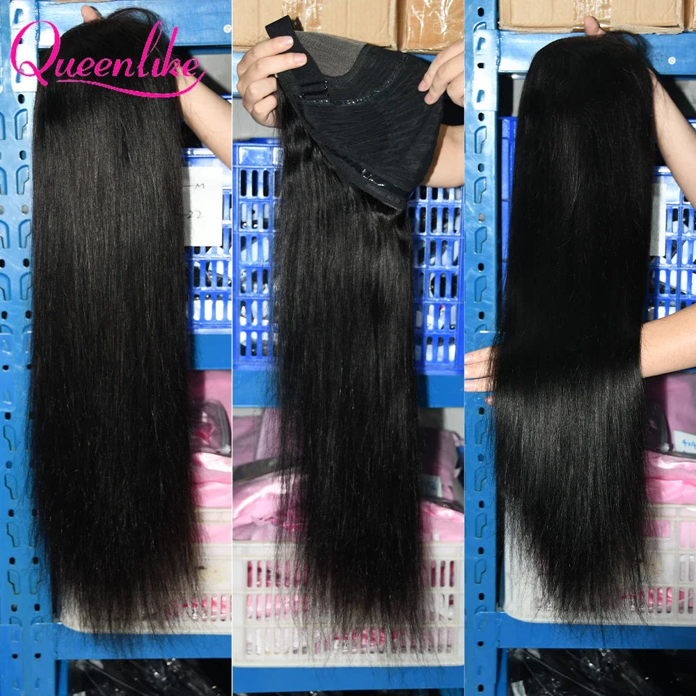 26inch Straight Wear And Go Glueless Human Hair Ready To Wear 4x4 Pre Cut Lace Closure Wig Brazilian Remy Hair Wigs for Women