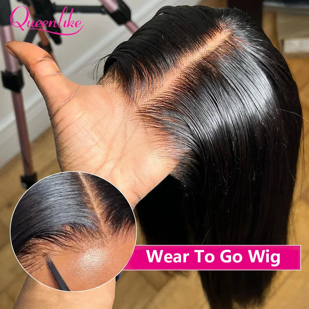 26inch Straight Wear And Go Glueless Human Hair Ready To Wear 4x4 Pre Cut Lace Closure Wig Brazilian Remy Hair Wigs for Women