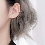 Aide 925 Sterling Silver Mini Star Moon Heart Stud Earrings For Women Ins Minimalism Earrings Fine Jewelly Wedding Party Gift