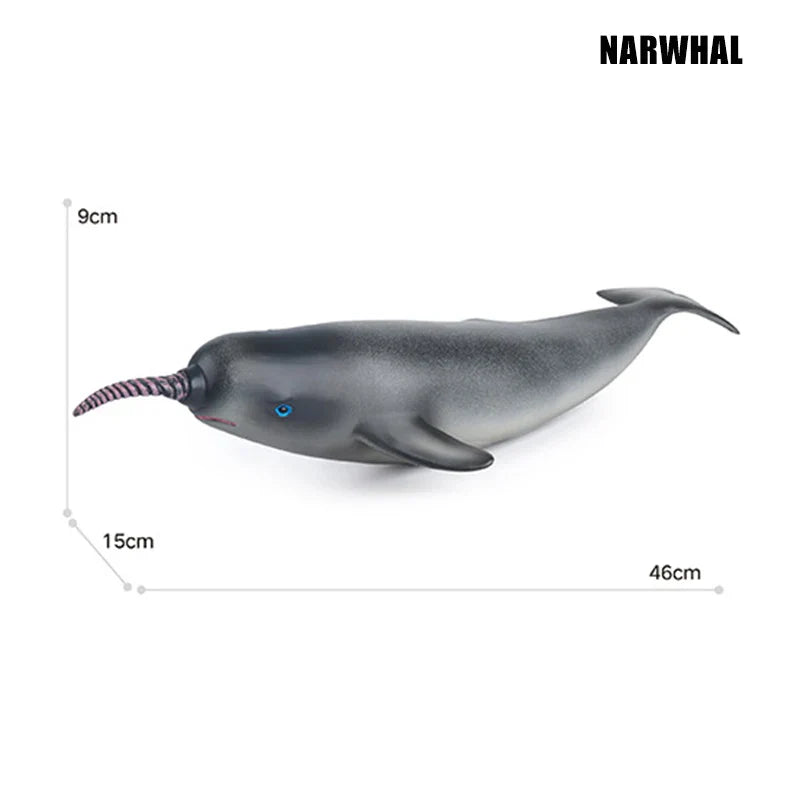 Big Marine Life Animals Humpback Dolphin Killer Blue Whale Shake Cachalot Model Action Figures Ocean Turtle Penguin Educat Toys