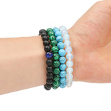 Natural 8mm Gorgeous Semi-Precious Healing Crystal Stretch Bead Bracelet For Men And Women As A Gift