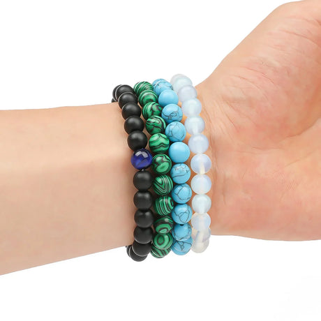 Natural 8mm Gorgeous Semi-Precious Healing Crystal Stretch Bead Bracelet For Men And Women As A Gift