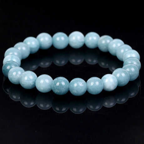 Natural Aquamarines Stone Bracelet Beads Jewelry Gift For Men Magnetic Health Protection Women Elastic Thread 6 8 mm