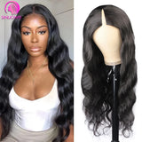 Sinuowei U V Part Wig Body Wave Human Hair Wigs For Women Brazilian Glueless 10-28 Inches Wavy Upgrade Wig Natural Black Wigs