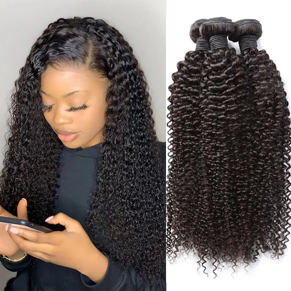 30 32 Inches Long Curly Natural Human Hair 100 Roots Real Natural Hair Bundles Kinky Curls Extensiones De Cabello Para Mujeres