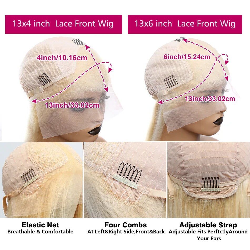 Luvin Body Wave 30 40 Inch 613 Blonde Hd Transparent Lace Frontal Brazilian Color 13x6 13x4 Lace Front Human Hair Wigs For Woman