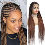 36 Inch Braid Wigs Lace Front Wig Cornrow Braided Wigs Box Braids 13x8 Lace Frontal Wig for Woman Synthetic Lace Wig Baby Hair