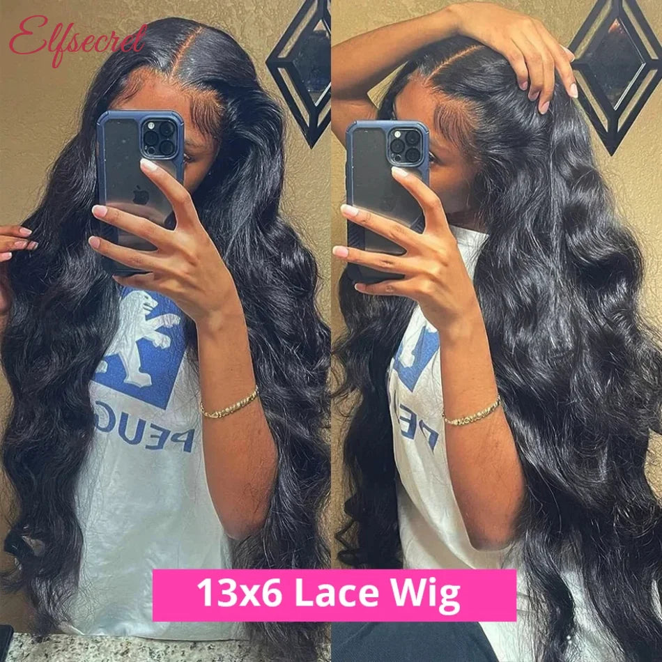 Glueless Wigs Human Hair Lace Frontal Wig Brazilian Body Wave Human Hair Wig 13X4HD Lace Front Wig 4X4 Closure Wig Ready To Wear