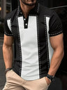 Design Striped Polo Shirt Summer Men's Tops Business Casual Lapel Button Zipper Polo Shirts Fashion Golf Clothing Sales