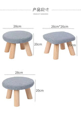 New Bedroom furniture Small Stool Wooden  with Linen Cotton Cover Dining Benches Home Furniture