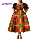 African Style Dresses for Women Puff Sleeve High Waist Gowns Ankara African Dress Princess Dress Robe Africaine Femme WY9970