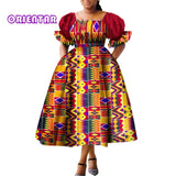 African Style Dresses for Women Puff Sleeve High Waist Gowns Ankara African Dress Princess Dress Robe Africaine Femme WY9970