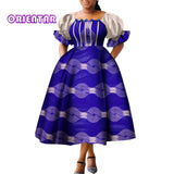 African Style Dresses for Women Puff Sleeve High Waist Gowns Ankara African Dress Princess Dress Robe Africaine Femme WY9970