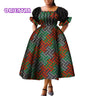 African Style Dresses for Women Puff Sleeve High Waist Gowns Ankara African Dress Princess Dress Robe Africaine Femme WY9970