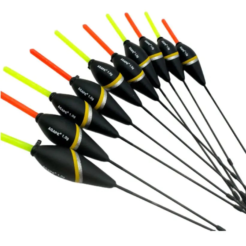 Agape10pcs/Lot Pole Fishing Carp Floats Bobbers Fluctuator 0.5/1.0/2.0g Stick Buoys Balsa Wood Material Oem Factory Store 201137