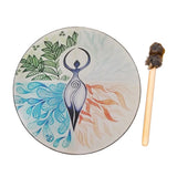 Alchemical Moon Drum Desktop Ornament Fashion Shaman Drum Tree of Life Sound Healing Tool for Family Friends Best Gifts