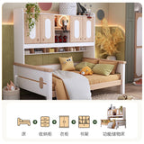 All-solid wood children ;s bed boy tatami combination small-sized high-box bookcase saves space