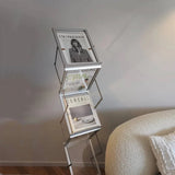 Aluminum Alloy Bookshelf Foldable Storage Rack Magazine Holder Living Room Furniture Sundries Display Stand Cabinet Bookcase