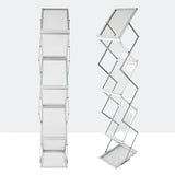 Aluminum Alloy Bookshelf Foldable Storage Rack Magazine Holder Living Room Furniture Sundries Display Stand Cabinet Bookcase