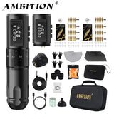 Ambition MARS-U Tattoo Machine Kit Wireless Battery Tattoo Pen Adjustable Stroke 2.2-4.2mm Professional Coreless Motor 1800mAh