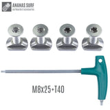 Ananas Surf M6, M8 HydroFoil Board Mount Torx Screw And T-Nut 316 Stainless Steel Set Kite Wing Winsurf  Accessories