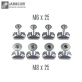 Ananas Surf M6, M8 HydroFoil Board Mount Torx Screw And T-Nut 316 Stainless Steel Set Kite Wing Winsurf  Accessories