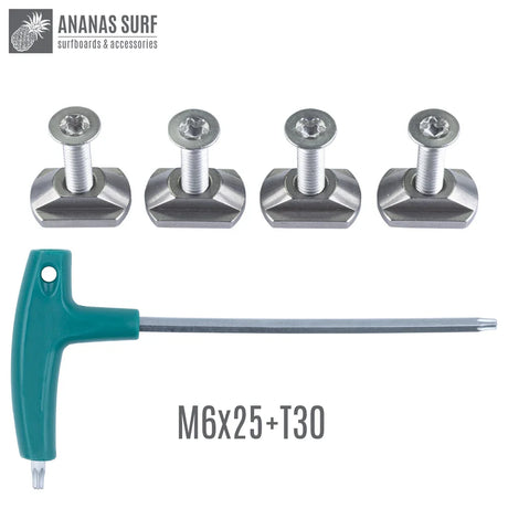 Ananas Surf M6, M8 HydroFoil Board Mount Torx Screw And T-Nut 316 Stainless Steel Set Kite Wing Winsurf  Accessories