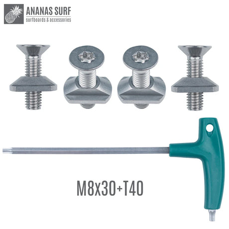 Ananas Surf M6, M8 HydroFoil Board Mount Torx Screw And T-Nut 316 Stainless Steel Set Kite Wing Winsurf  Accessories