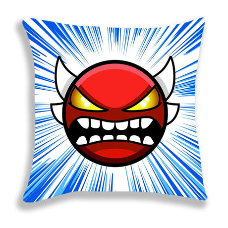 Angry Geometry Dash Print Pillow Case Cartoon Cushion Covers For Sofa Bed Home Decorative Pillow Covers Kids Pillowcases 45*45cm