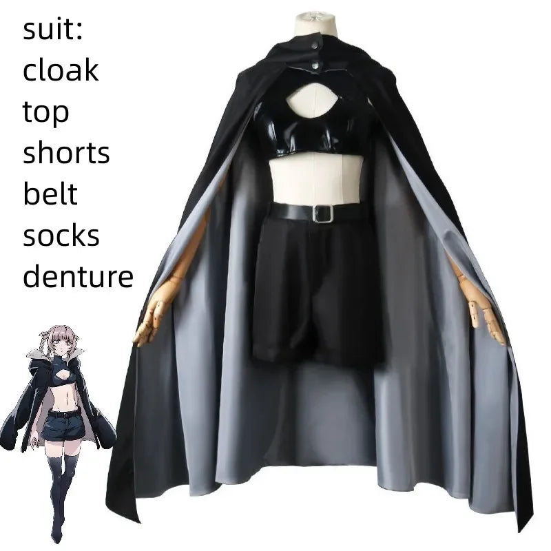 Anime CALL OF THE NIGHT Nanakusa Nazuna Cosplay Costume Aldult Unisex Cool Cloak Jacket Denture Wig Loli Maid Halloween Suit