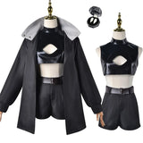 Anime Call of The Night Nanakusa Nazuna Cosplay Costume Wig Black Cloak Jacket Leather Vest Shorts Outfit Yofukashi No Uta Women