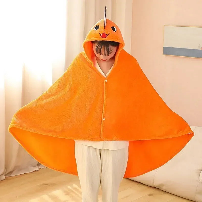 Anime Chainsaw Man Cosplay Blanket Pochita Power Denji Cloak Costume Props